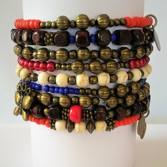 Sherry Moss Jewelry - New 9 Stacking Boho Gypsy Hippie Zen Bracelets
